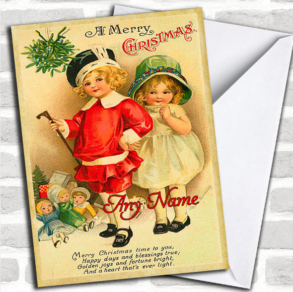 Children & Toys Vintage Traditional Personalized Christmas Card