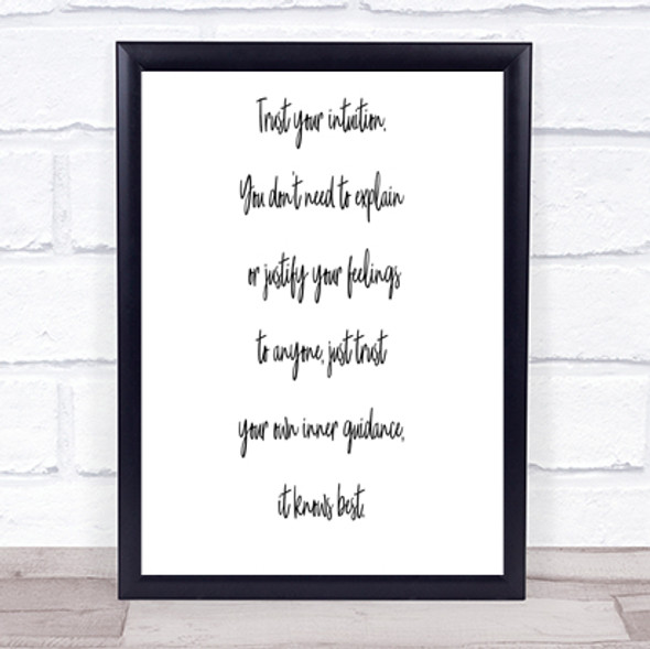 Trust Your Intuition Quote Print Poster Typography Word Art Picture