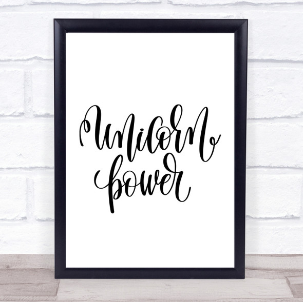 Unicorn Power Quote Print Poster Typography Word Art Picture