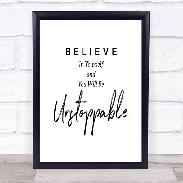 Unstoppable Quote Print Poster Typography Word Art Picture