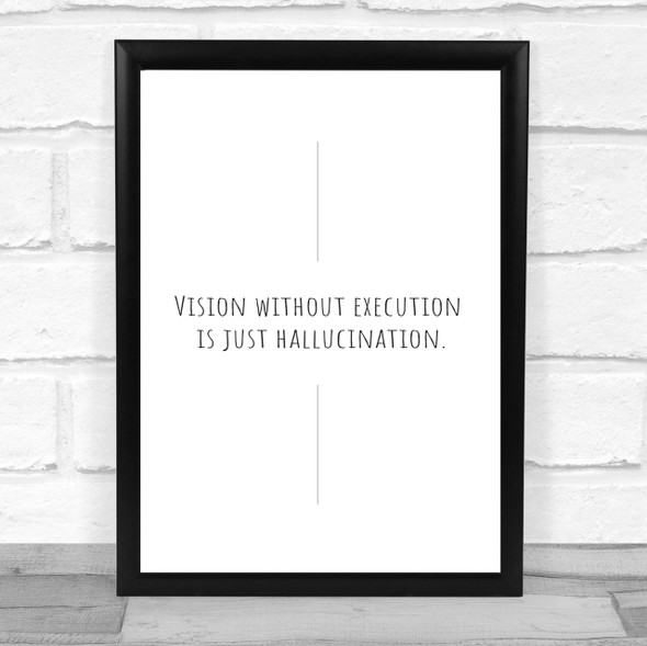 Vision Without Execution Quote Print Poster Typography Word Art Picture