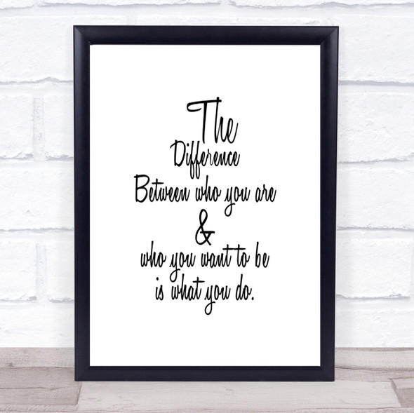 Who You Are Quote Print Poster Typography Word Art Picture