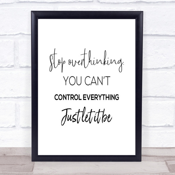 Cant Control Everything Quote Print Poster Typography Word Art Picture