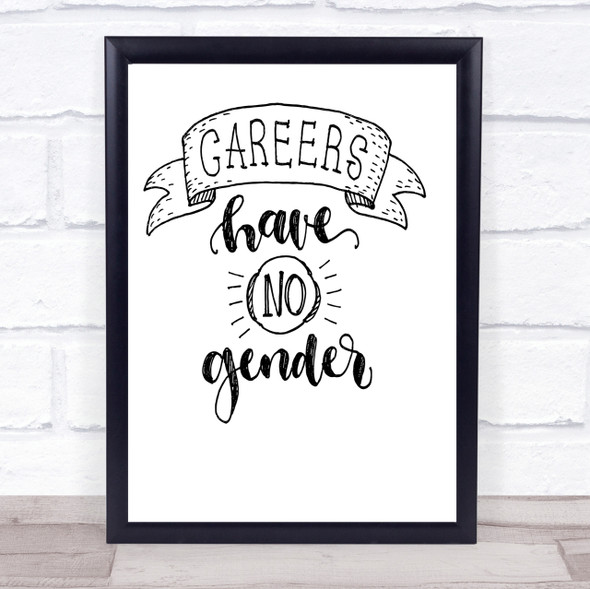 Careers No Gender Quote Print Poster Typography Word Art Picture