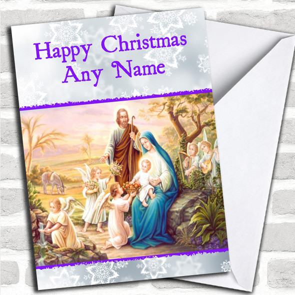 Tradition Scene Christmas Card Personalized