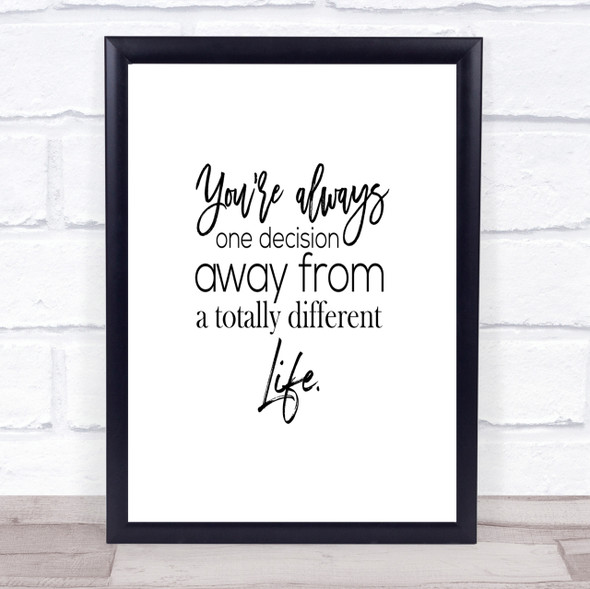 Different Life Quote Print Poster Typography Word Art Picture