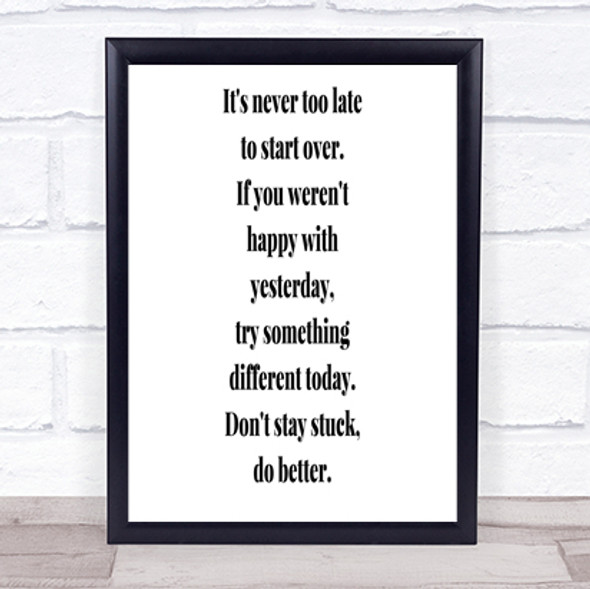 Don't Stay Stuck Do Better Quote Print Poster Typography Word Art Picture