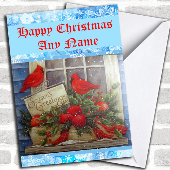 Robins Christmas Card Personalized