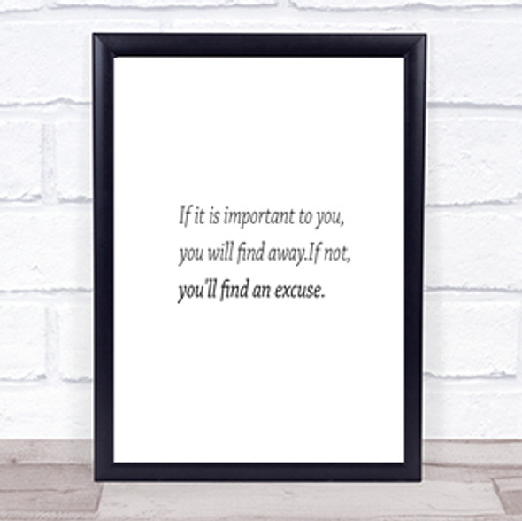 Find A Way Quote Print Poster Typography Word Art Picture