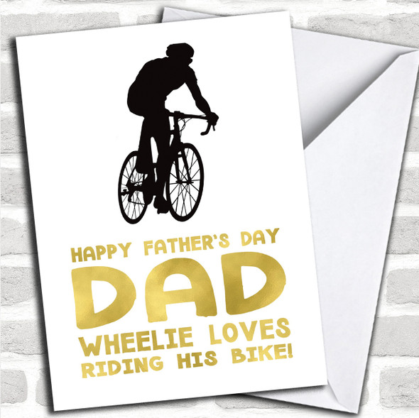 Bike Dad Wheelie Personalized Father's Day Card