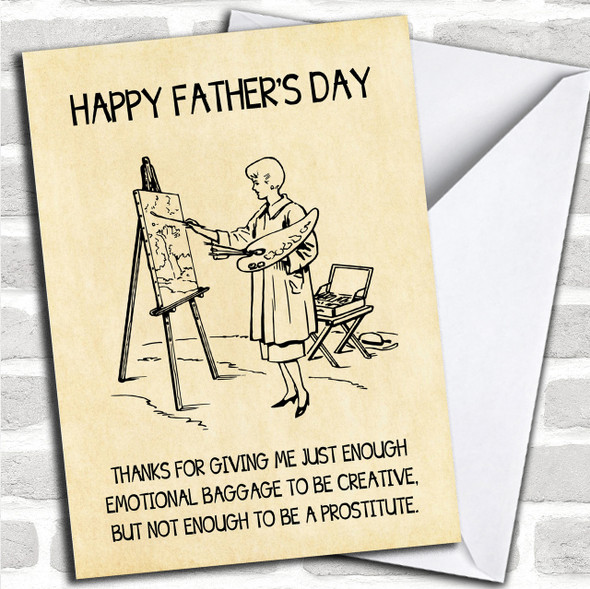 Funny Rude Emotional Baggage Joke Personalized Father's Day Card