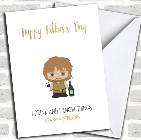 Game Of Thrones Tyrion Lannister Funny Drinking Personalized Father's Day Card