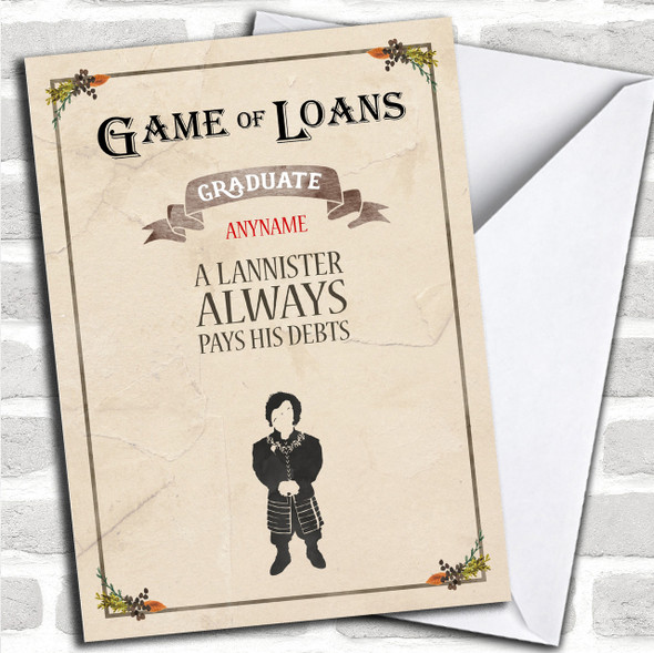 Funny Game Of Loans Personalized Graduation Card