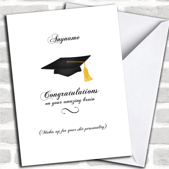 Funny Hat Personality Personalized Graduation Card