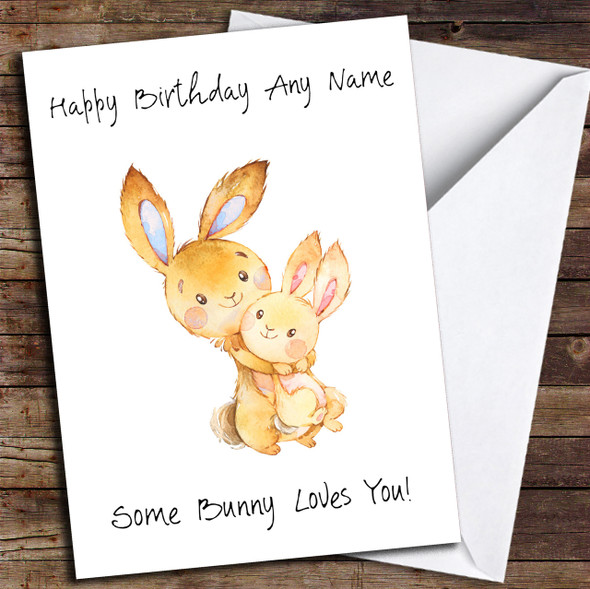 Cute Some Bunny Personalized Birthday Card