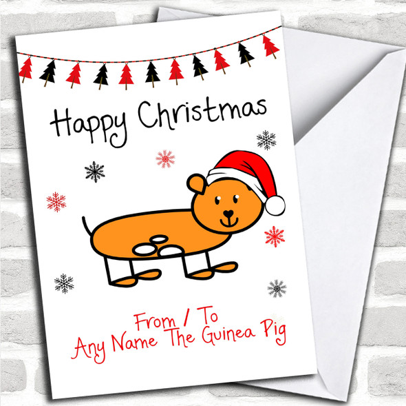 From Or To The Guinea Pig Pet Personalized Christmas Card