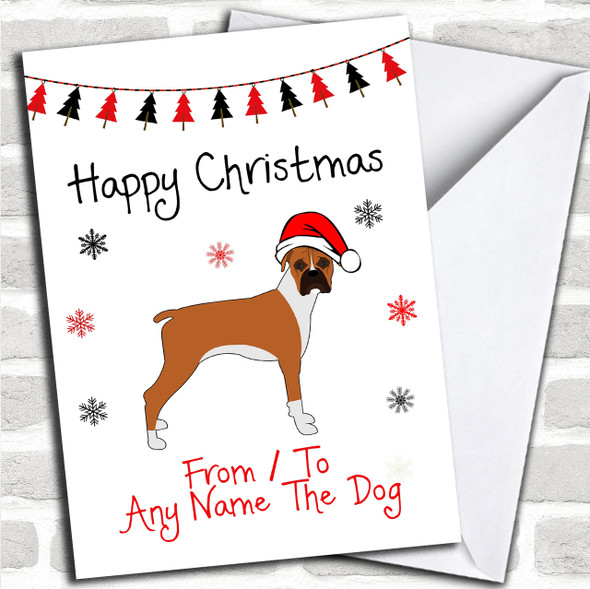 Boxer From Or To The Dog Pet Personalized Christmas Card