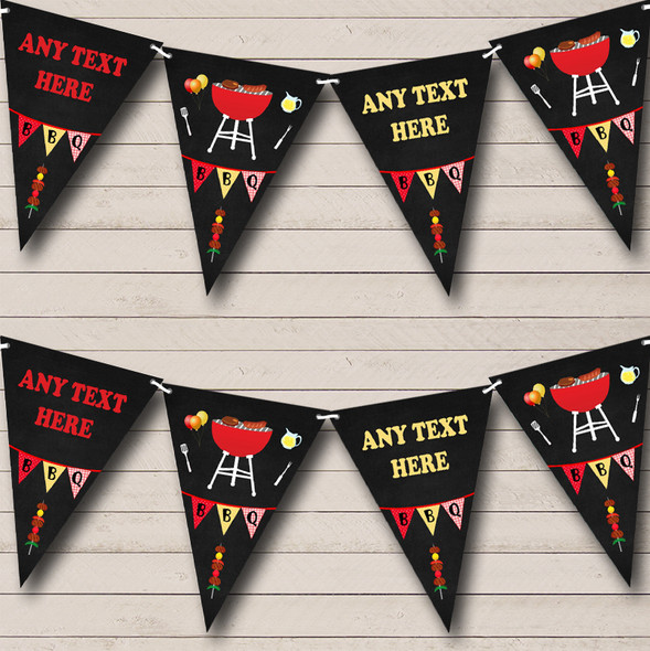 BBQ Grill Cookout Personalized Birthday Party Bunting Flag Banner