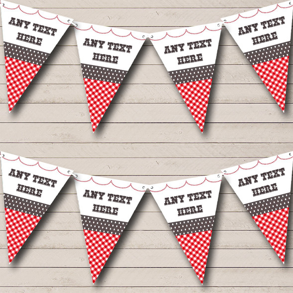 BBQ Grill Fete Country Personalized Birthday Party Bunting Flag Banner