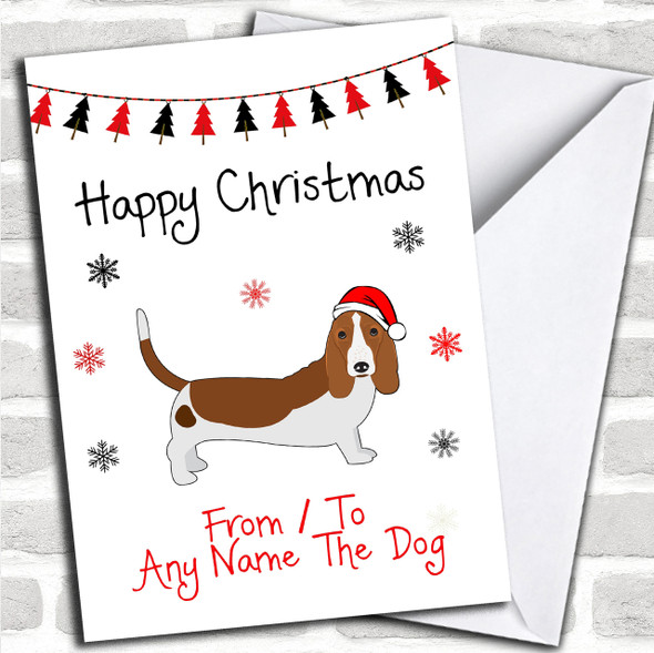 Basset Hound From Or To The Dog Pet Personalized Christmas Card