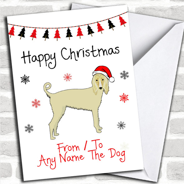 Afghan Hound From Or To The Dog Pet Personalized Christmas Card