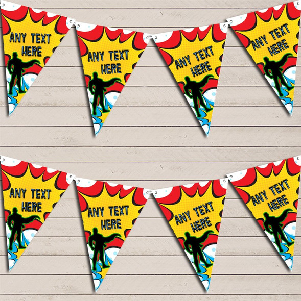 Hero Superhero Comic Children's Birthday Bunting Garland Party Banner