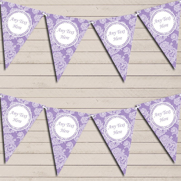 Lace Pattern Purple Tea Party Bunting Garland Party Banner
