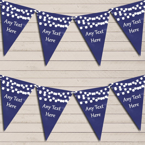 Navy Blue Watercolour Lights Tea Party Bunting Garland Party Banner