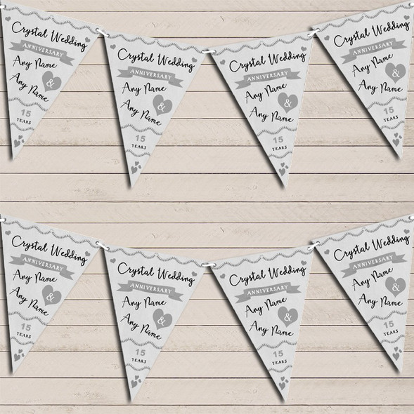 Party Decoration Crystal 15th Wedding Anniversary Bunting Garland Party Banner