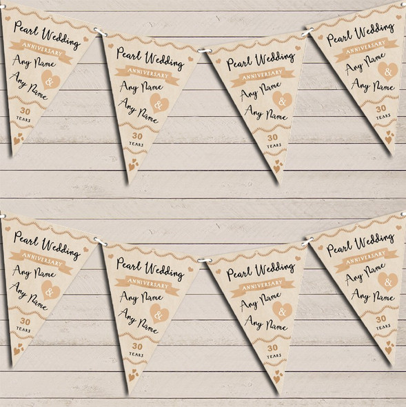 Party Decoration Pearl 30th Wedding Anniversary Bunting Garland Party Banner