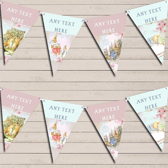 Peter Rabbit Shabby Chic Baby Shower Bunting Garland Party Banner