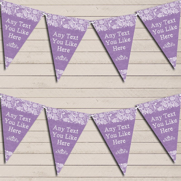 Pretty Lace Purple Birthday Bunting Garland Party Banner