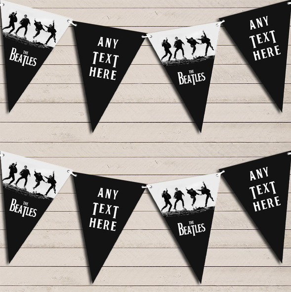 The Beatles Black Grey Birthday Bunting Garland Party Banner