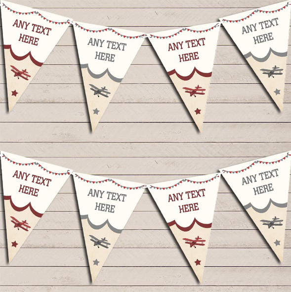 Vintage Plane Children's Birthday Bunting Garland Party Banner