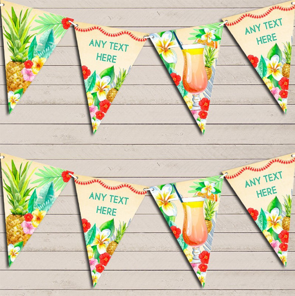 Luau Paradise Hawaiian Beach Party Lei Personalized Hen Do Party Bunting