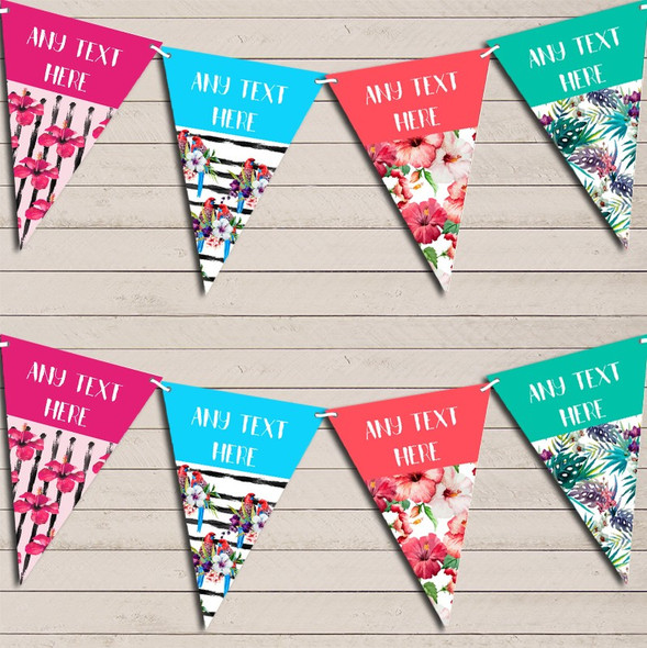 Tropical Floral Hawaiian Beach Lei Luau Paradise Hen Do Party Bunting