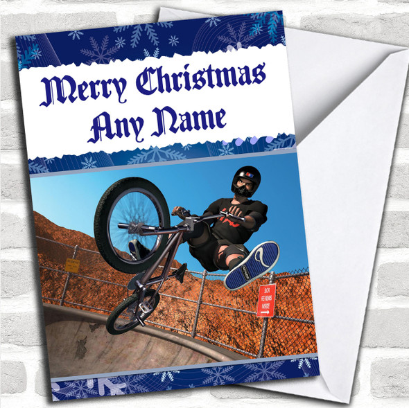 Cool Bmx Bike  Personalized Christmas Card