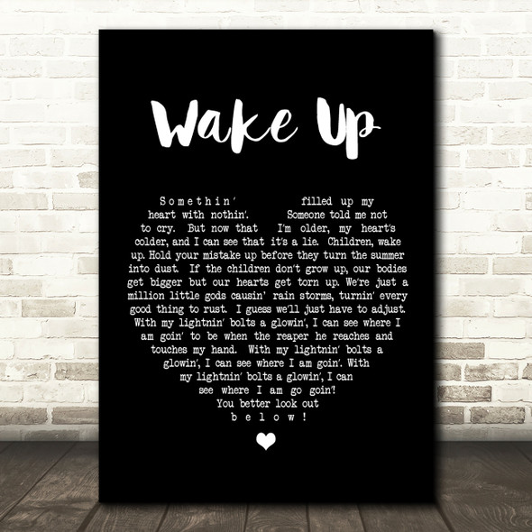 Arcade Fire Wake Up Black Heart Song Lyric Quote Print