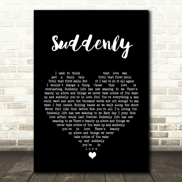 Billy Ocean Suddenly Black Heart Song Lyric Quote Print