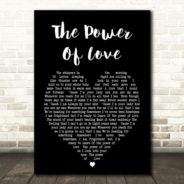 Celine Dione The Power Of Love Black Heart Song Lyric Quote Print