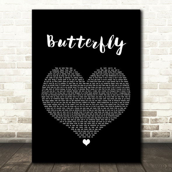 Crazy Town Butterfly Black Heart Song Lyric Quote Print