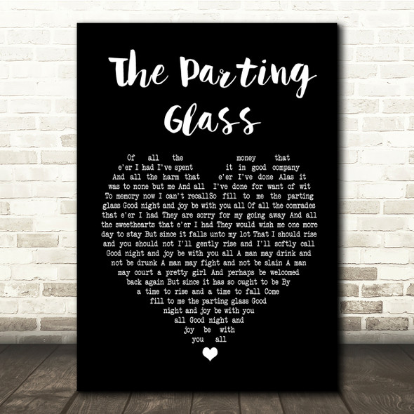 Ed Sheeran The Parting Glass Black Heart Song Lyric Quote Print
