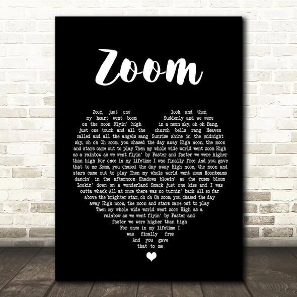 Fat Larry's Band Zoom Black Heart Song Lyric Quote Print