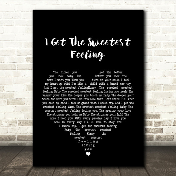Jackie Wilson I Get The Sweetest Feeling Black Heart Song Lyric Quote Print