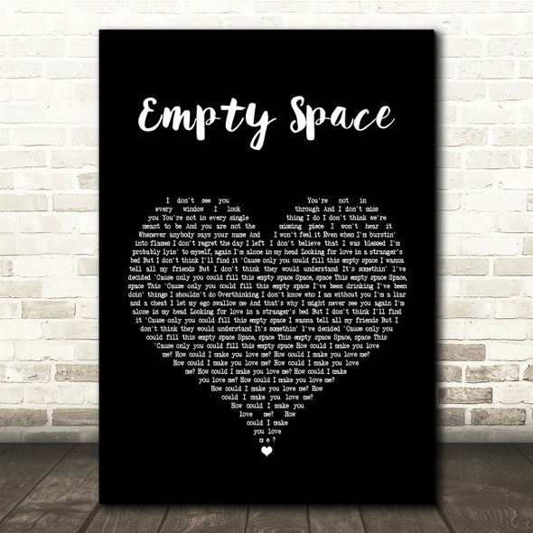 James Arthur Empty Space Black Heart Song Lyric Quote Print
