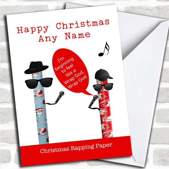 Funny Wrapping Paper Personalized Christmas Card