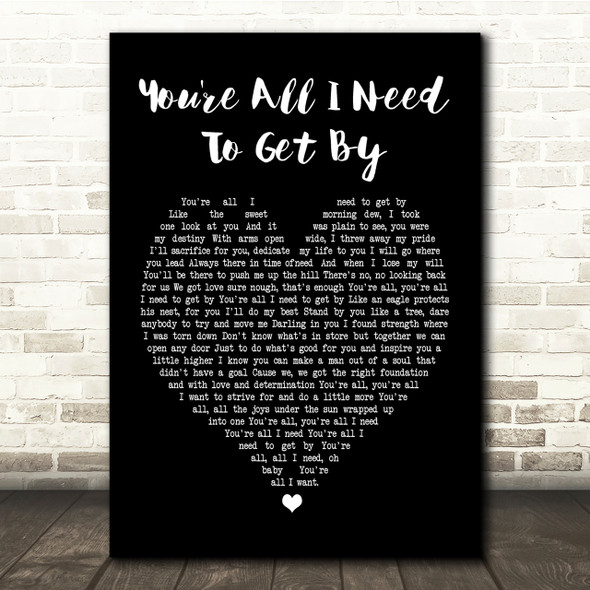 Marvin Gaye Tammi Terrell You're All I Need To Get By Heart Song Lyric Print