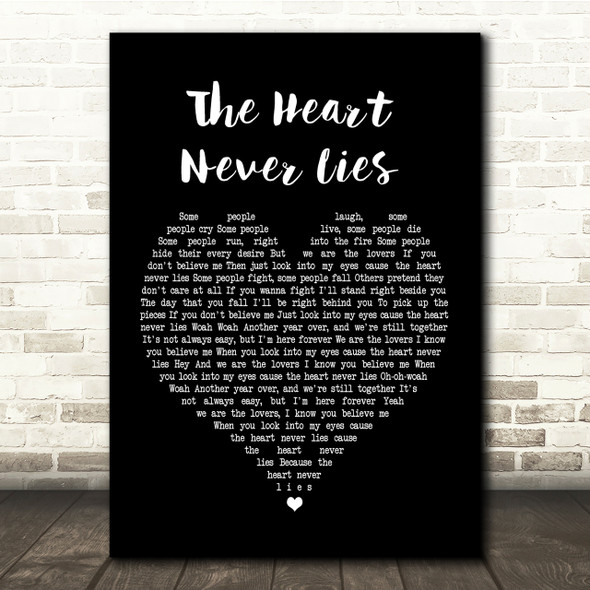 McFly The Heart Never Lies Black Heart Song Lyric Quote Print