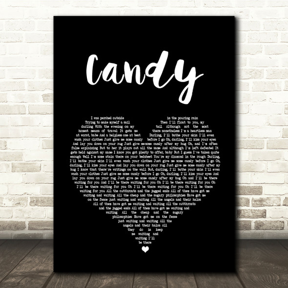 Paolo Nutini Candy Black Heart Song Lyric Quote Print