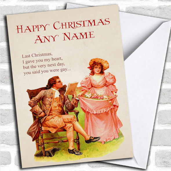 Funny Last Christmas Gay Personalized Christmas Card
